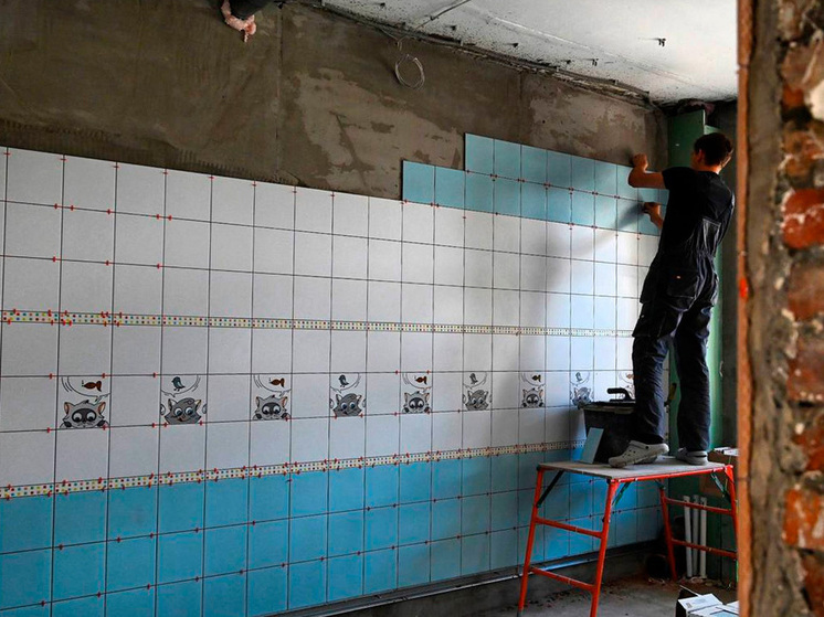 В Липецкой области ремонт детского сада №25 идет по графику