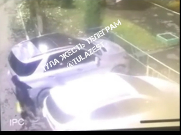 В Туле сняли на видео мужчину, который резал колеса люксовых немецких авто