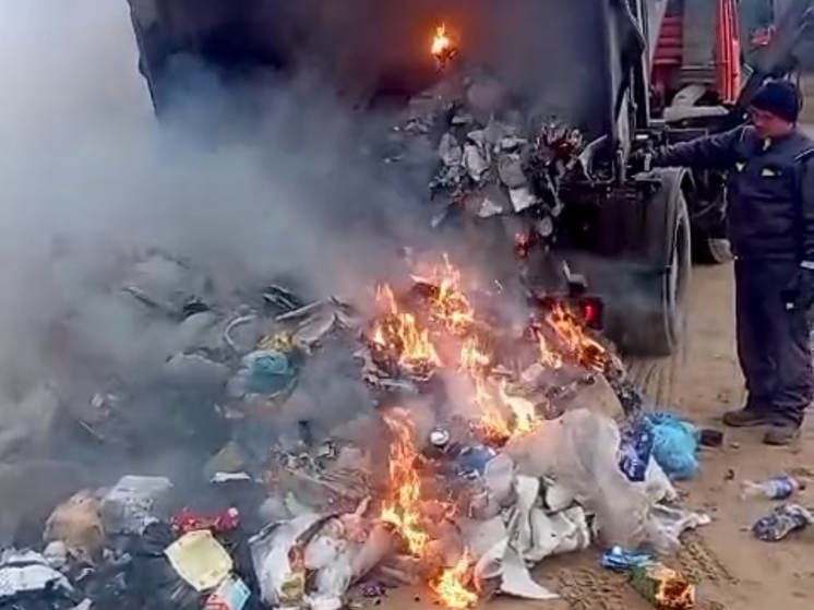 Из-за выброшенной золы в Устьянском Березнике загорелся мусоровоз