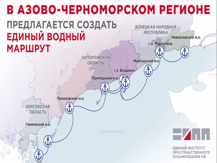 Мариуполь, Новоазовский и Мангушский округа станут точками единого водного маршрута на Азовском море