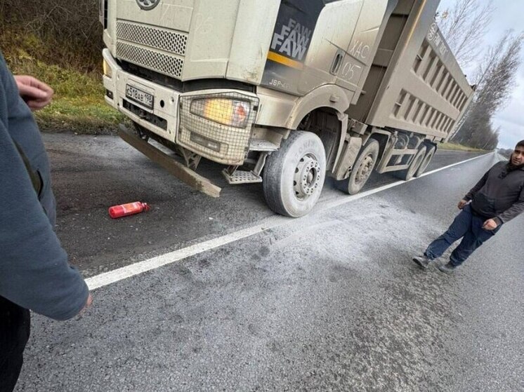 Сотрудники Госавтоинспекции Тосненского района потушили грузовик