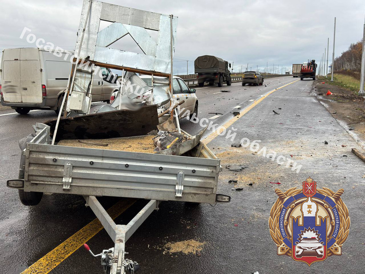 После столкновения с прицепом под Тулой Geely снёс случайного прохожего