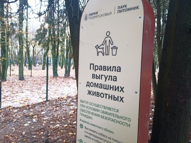 В парке «Питомник» появилась площадка для выгула собак