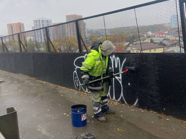 В Пензе закрасили граффити на путепроводе 8 Марта