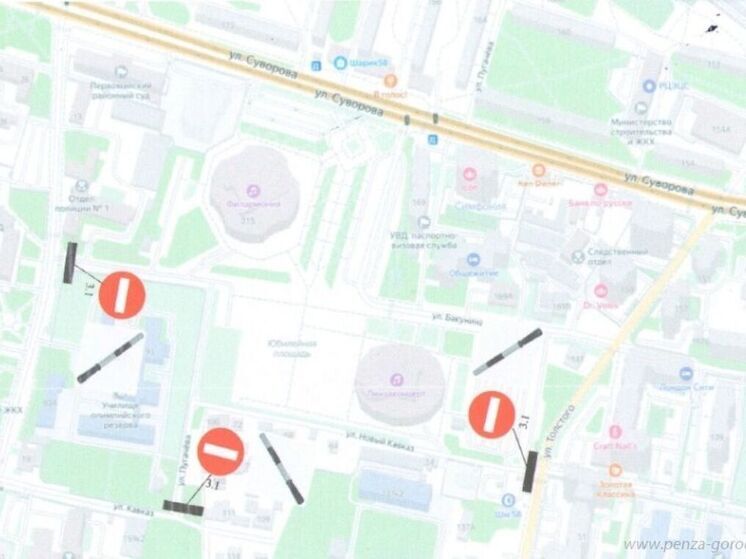 В Пензе изменится схема движения у Юбилейной площади