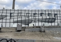 100-метровую стену близ Курского вокзала, мимо которой проходит всякий, кто направляется на арт-территории Винзавода и Артплея, занял проект «Городская ось»