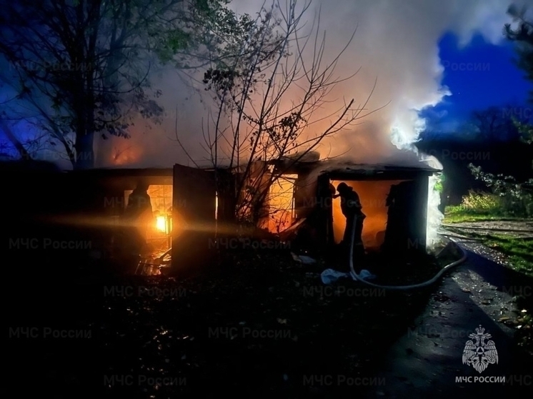 В Орле пожарные тушили навес на площади 40 квадратных метров