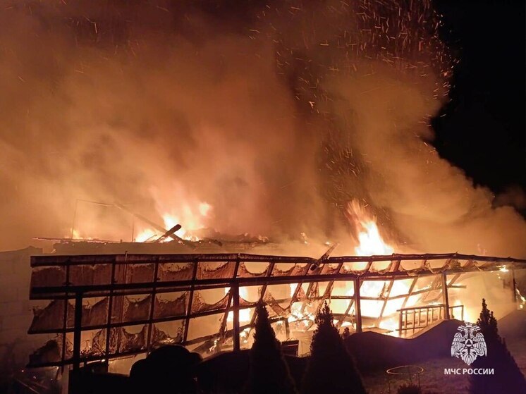 В тульской деревне Медвенка потушили горящий жилой дом