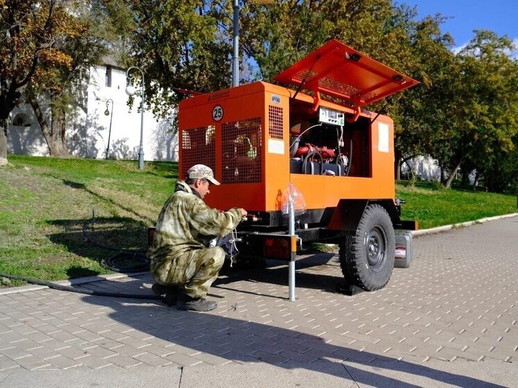 В Астрахани консервируют поливочные системы, используя новый компрессор