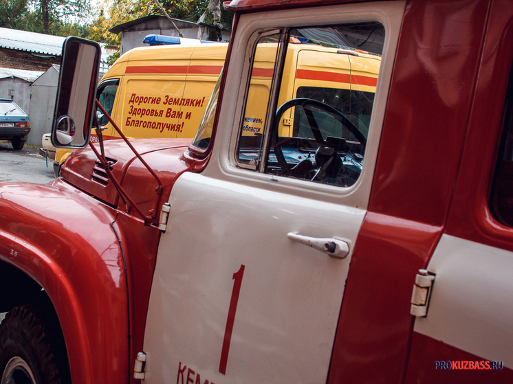 Порывистый ветер раздувает пожар в полях Беловского округа