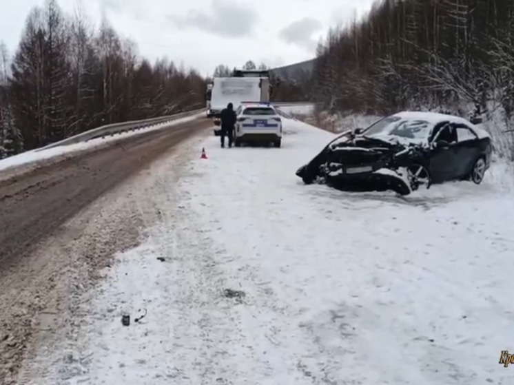  В Ермаковском районе на трассе пострадала семья с детьми