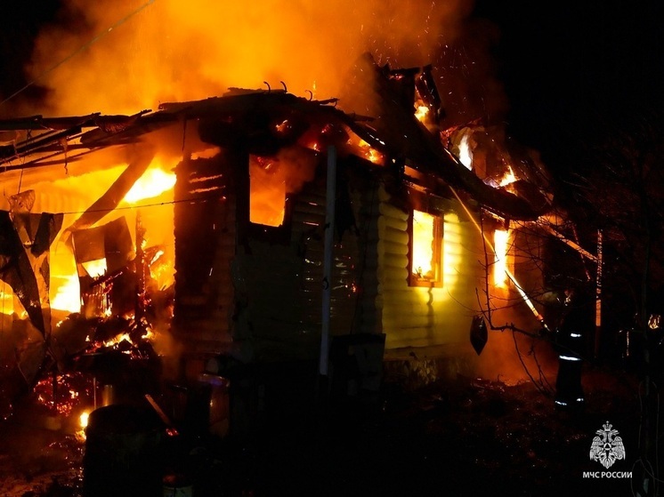 В тульской деревне Малая Хрусловка сгорел жилой дом