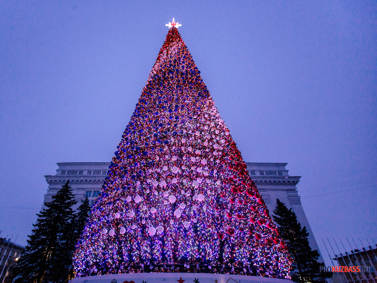 В Новокузнецке стартовала установка главной новогодней елки на площади торжеств