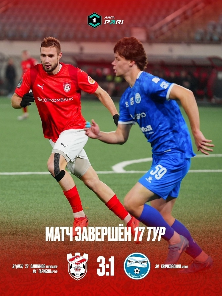 Костромской «Спартак» обыграл новороссийский «Черноморец» со счетом 3:1