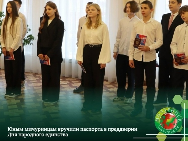 Мичуринские школьники получили главный документ в канун Дня народного единства