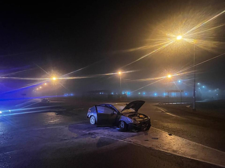 Пьяный бесправный водитель на Алтае налетел на бордюр