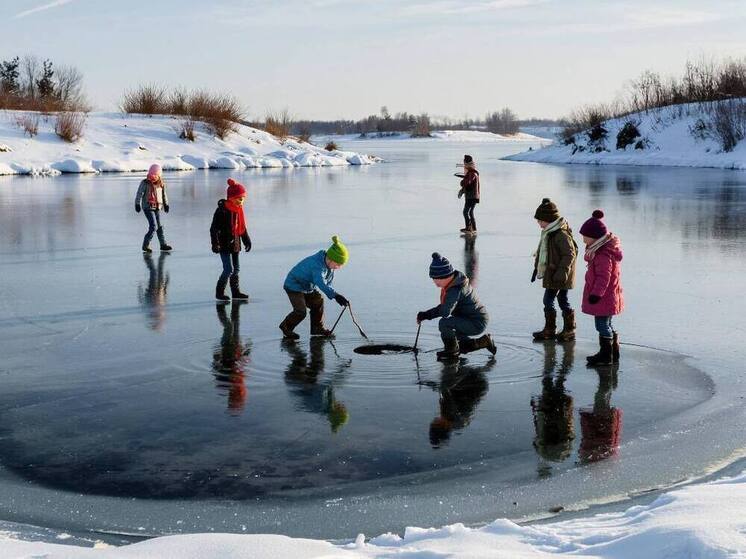 Спасатели не дали детям провалиться под лед на озере Кенон в Чите