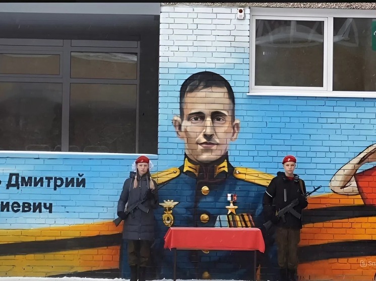 В Томске открыли мурал в честь Героя России Дмитрия Чеботаря