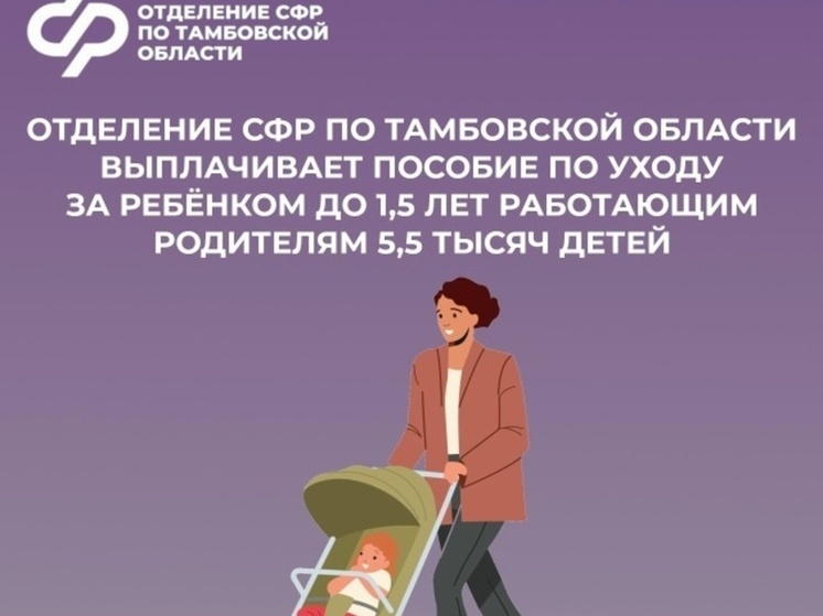 Декрет для всей семьи: 5,5 тысяч тамбовских семей получают пособие по уходу за детьми