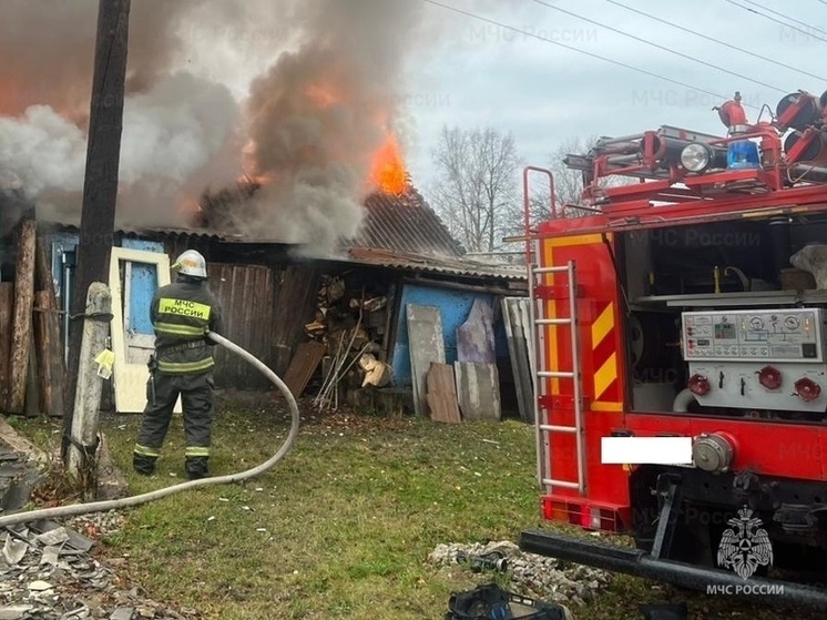 В Сухиничах пожарные спасли баню