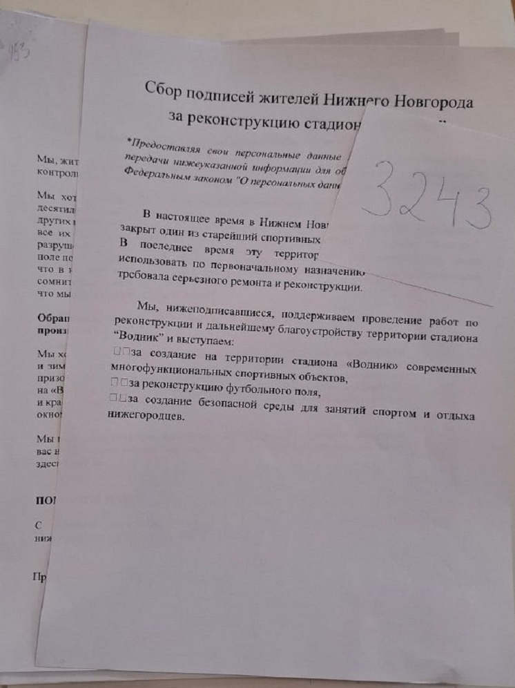 Более 3000 нижегородцев просят власти реконструировать «Водник»