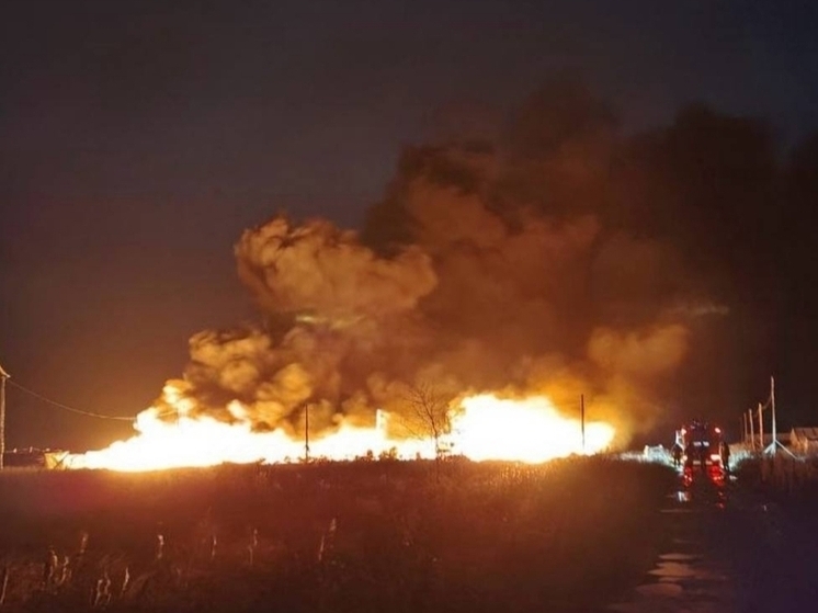 Три постройки сгорели дотла в селе Грузино