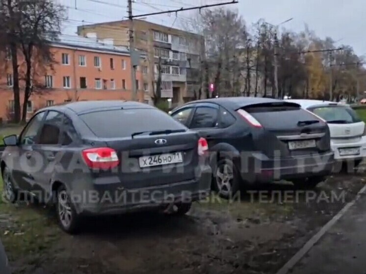 Автомобилисты сделали грязным месивом газон около тульского "Сплава"