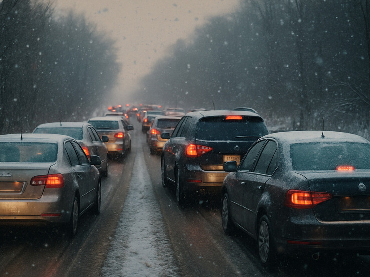 Снег парализовал движение машин в Новосибирске — пробки 7 баллов