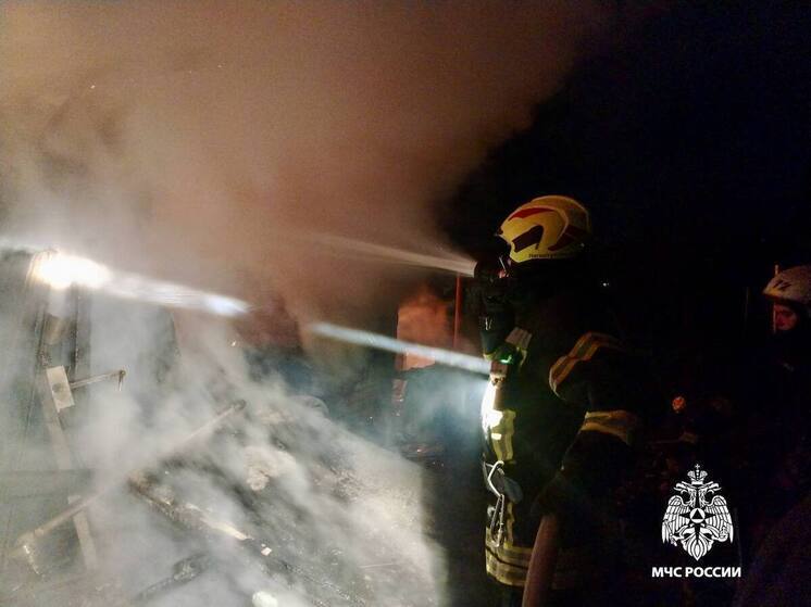 Огонь уничтожил баню в Тверской области