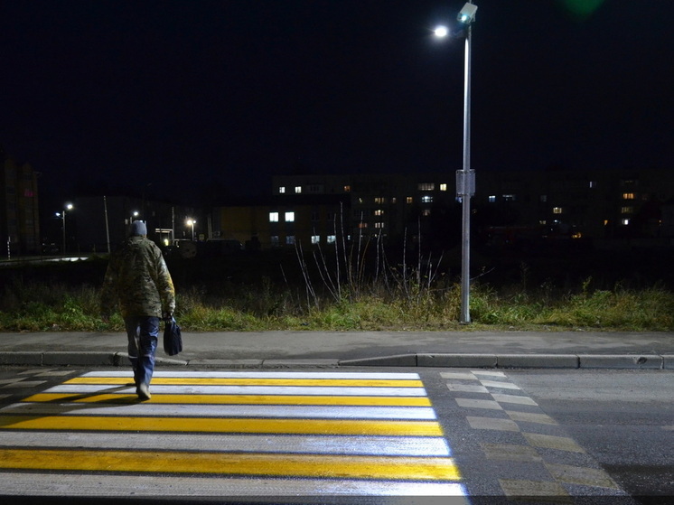 На семи дорогах Марий Эл появились проекционные пешеходные переходы