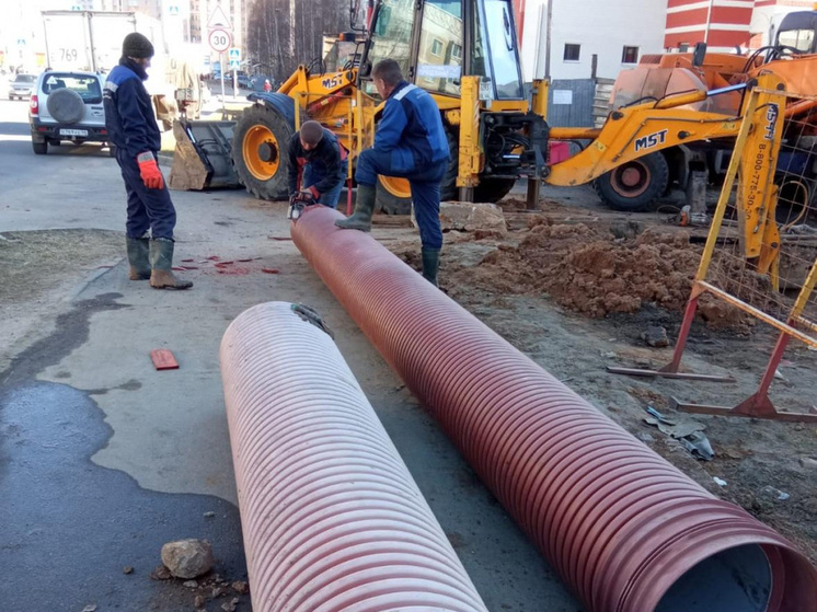 В Костроме продолжается прокладка сетей ливневой канализации