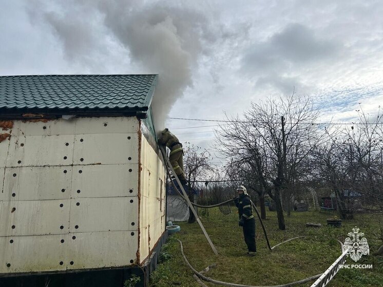 В Новомосковске сгорело заброшенное сооружение