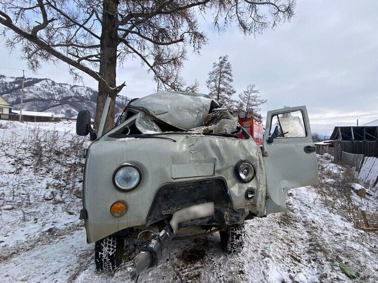 Есть погибший и пострадавшие: на Алтае УАЗ на скользкой дороге влетел в сарай