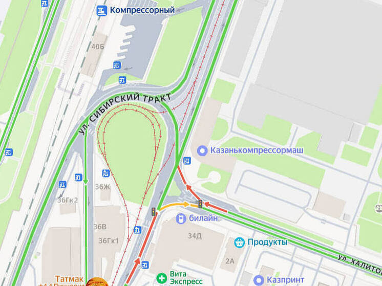 В Казани на Сибирском тракте из-за ДТП с трамваем возникла пробка