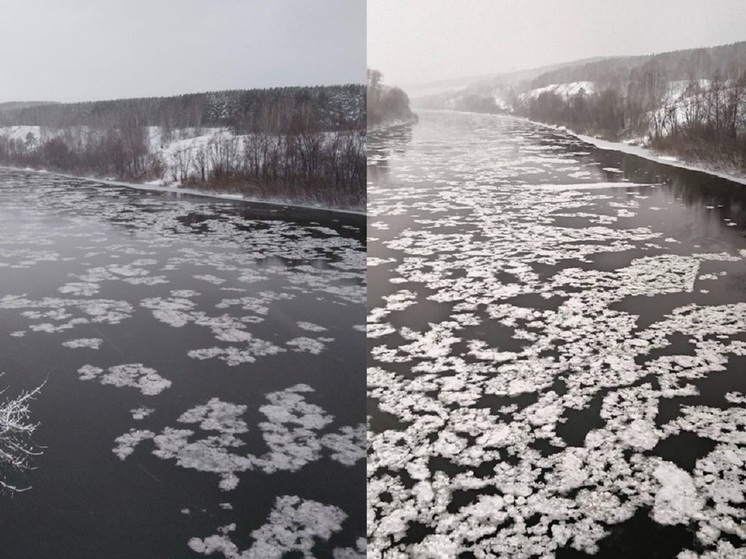 В Новосибирске на реке Иня наблюдали редкое природное явление — снежуру