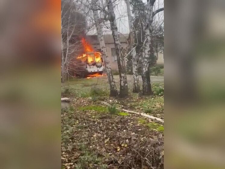 В Запорожской области загорелся автомобиль скорой помощи