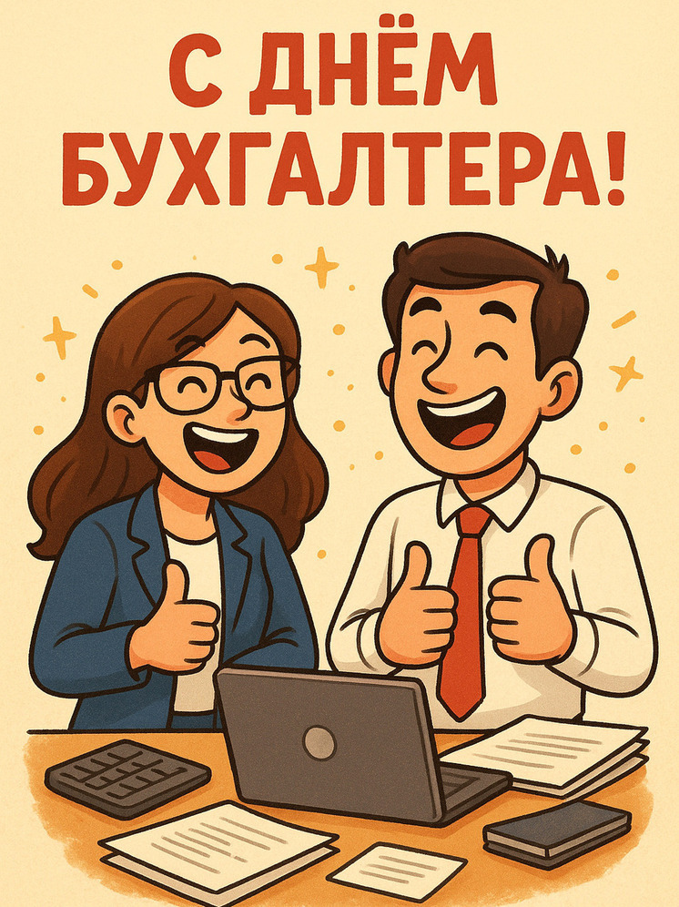 Открытка и поздравления на День бухгалтера