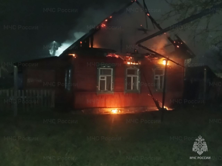 Брянские спасатели потушили горящий дом в Унече