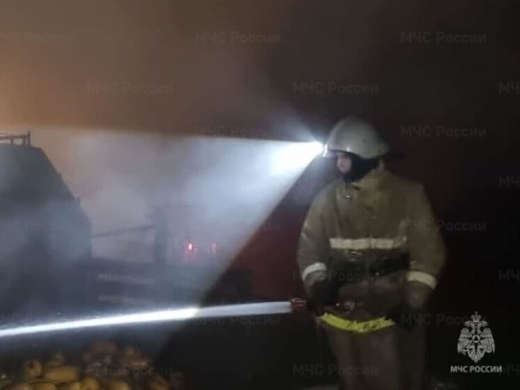 Восемь спасателей ночью тушили пожар под Козельском