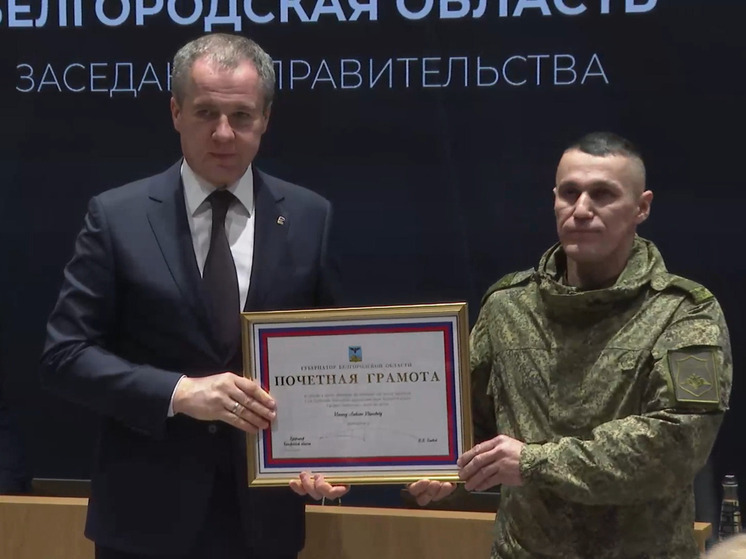 Губернатор Гладков наградил военнослужащих, задержавших убийцу и насильника