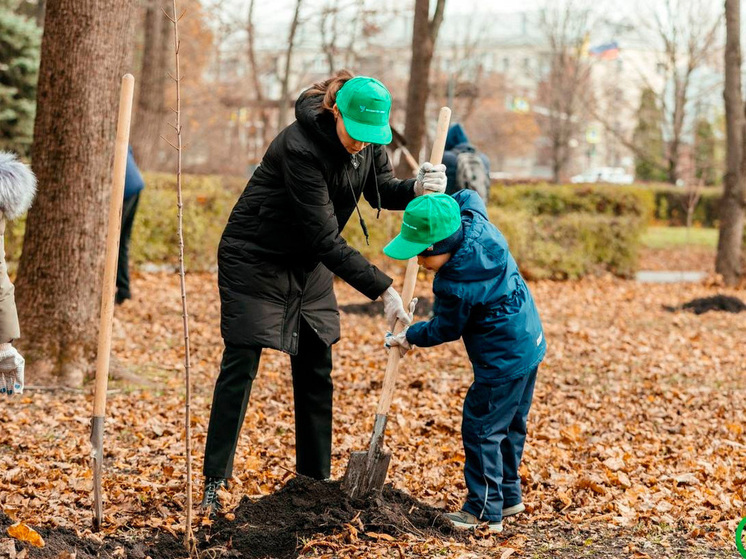 В Быхановом саду Липецка высадили 105 новых деревьев
