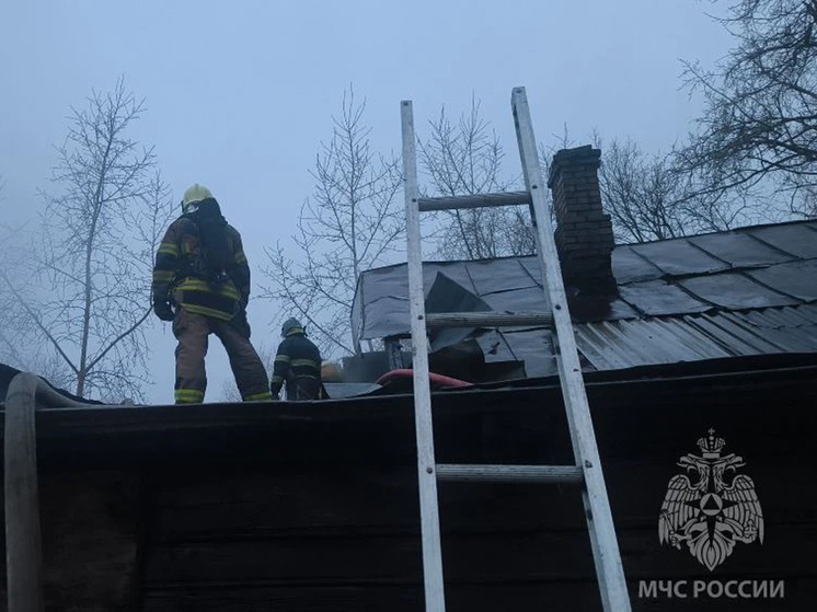 В Великом Новгороде загорелся частный дом на Донецкой улице