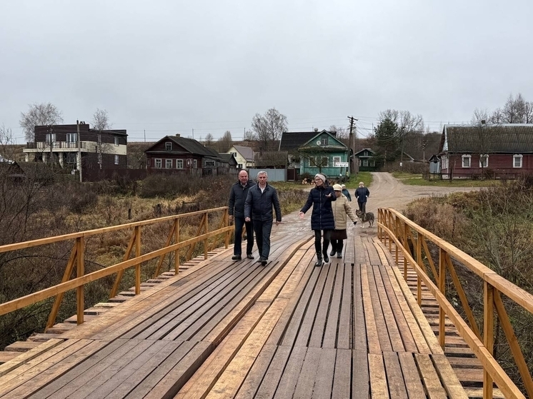 В Боровичском округе отремонтировали мост через реку Вельгия