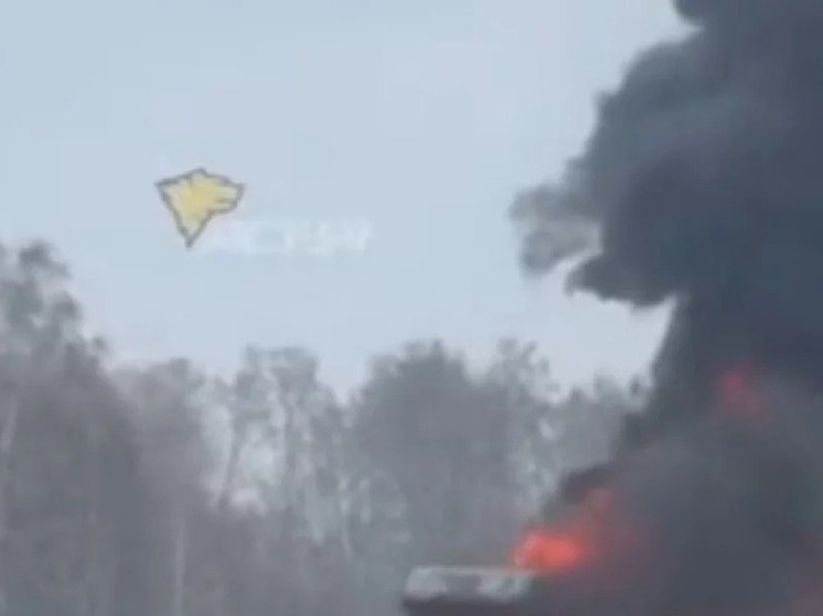 На трассе в Мошковском районе НСО дотла сгорел грузовик с полуприцепом