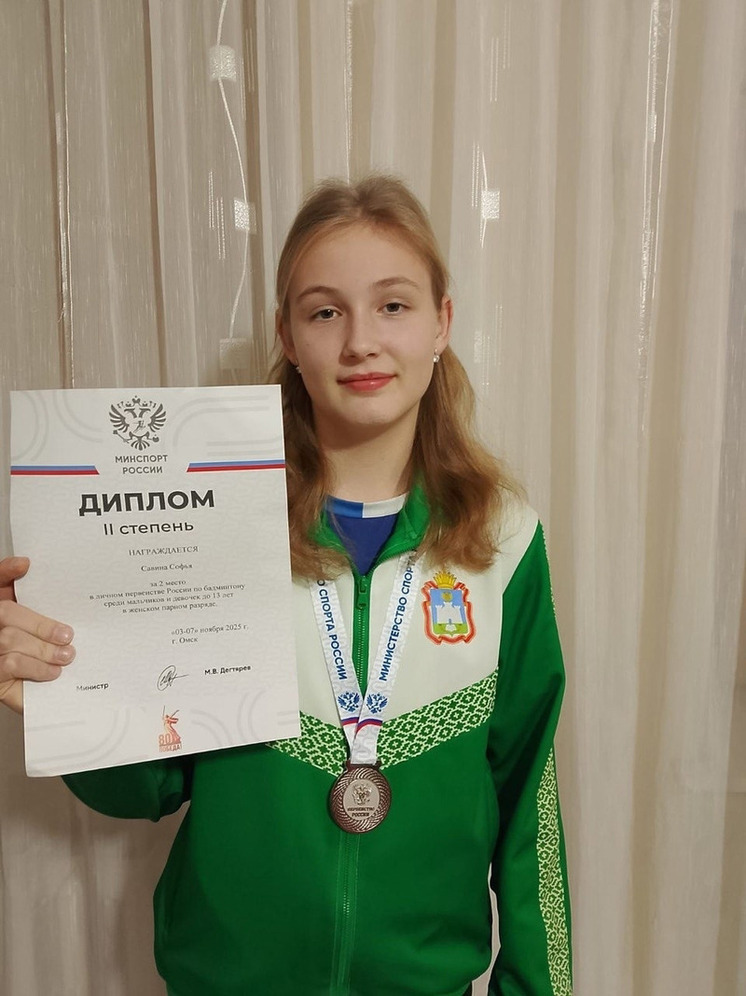 Юная орловчанка привезла серебро с первенства России по бадминтону