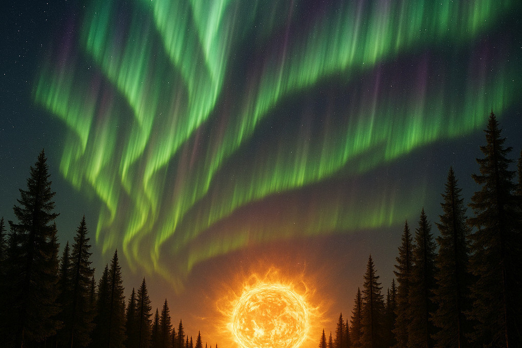 Вспышка на Солнце стала причиной сильнейших полярных сияний десятилетия