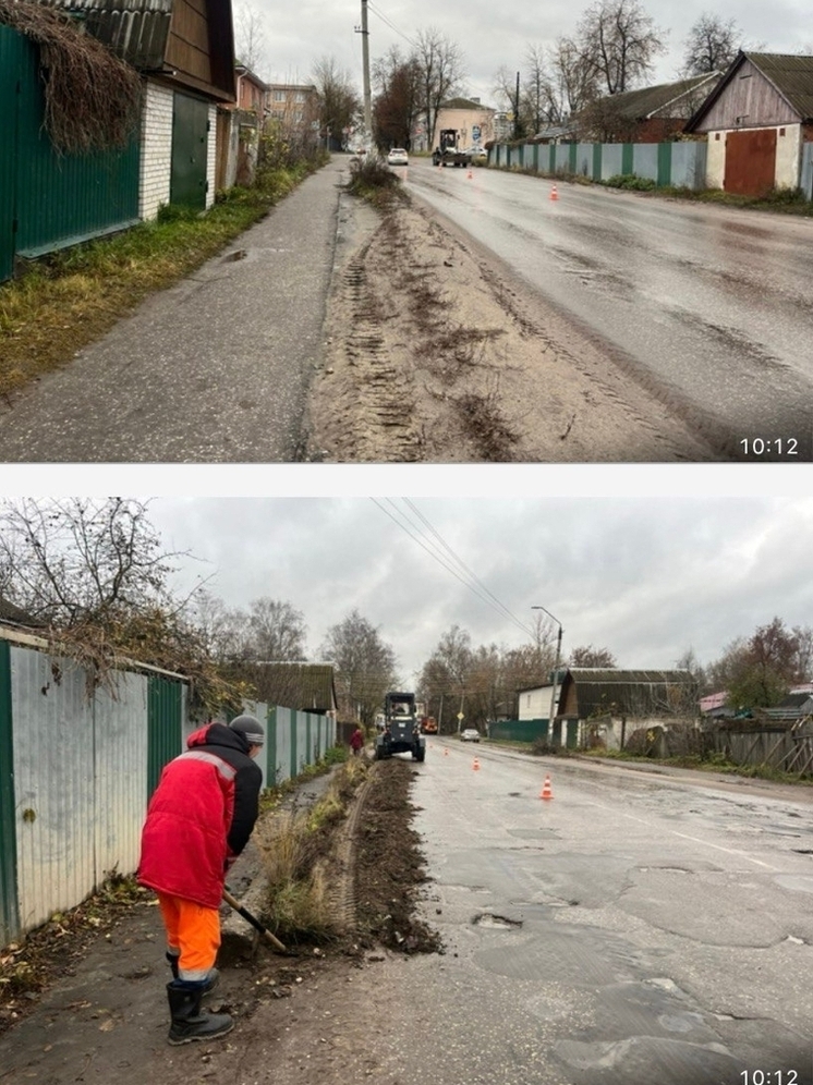 В Гусь-Хрустальном благоустроили тротуар возле детской поликлиники