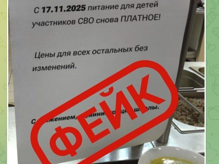 В Краснодаре опровергли слухи об отмене бесплатного питания для детей участников СВО