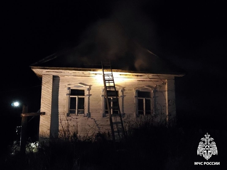 Семья с двумя детьми эвакуировалась во время пожара в Великоустюгском округе