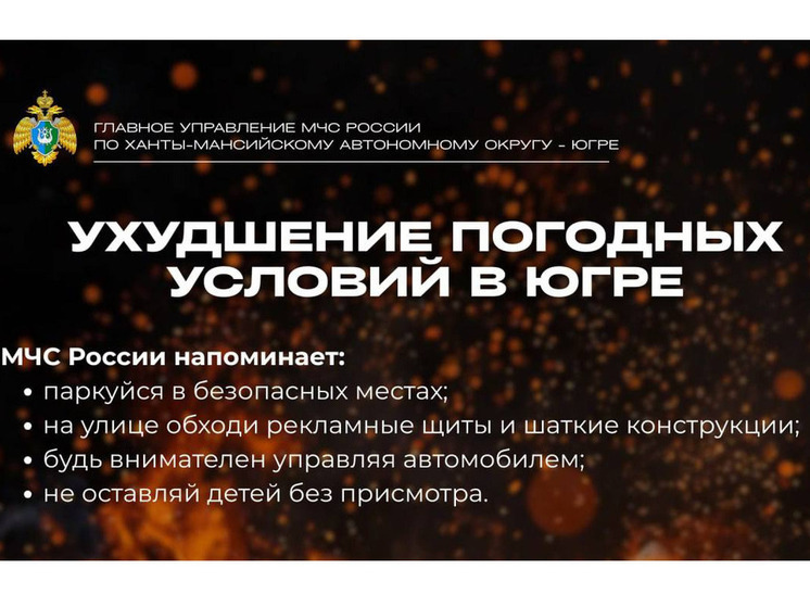Опасная погода в Югре: МЧС призывает к бдительности из‑за осадков и гололёда